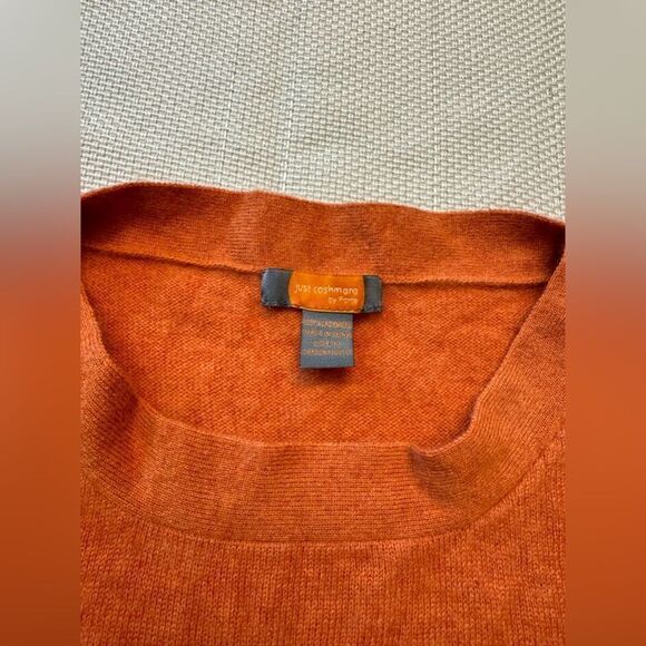 Just Cashmere by forte 100% cashmere orange pullover sweater size medium Fall - Picture 3 of 8